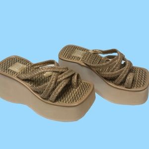 90s woven platform sandals